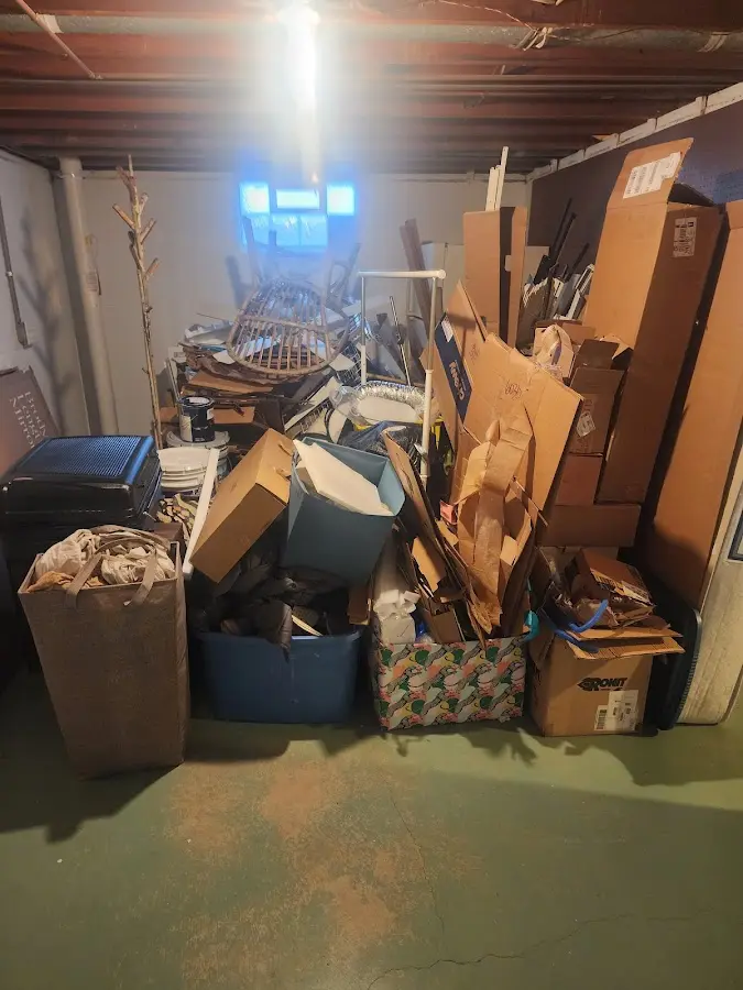 Roll-off dumpster container at job site for 20 Yard Dumpster Rental in Marblehead